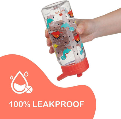 Kinder Trinkflasche 0,5L Auslaufsicher mit Strohhalm - BPA