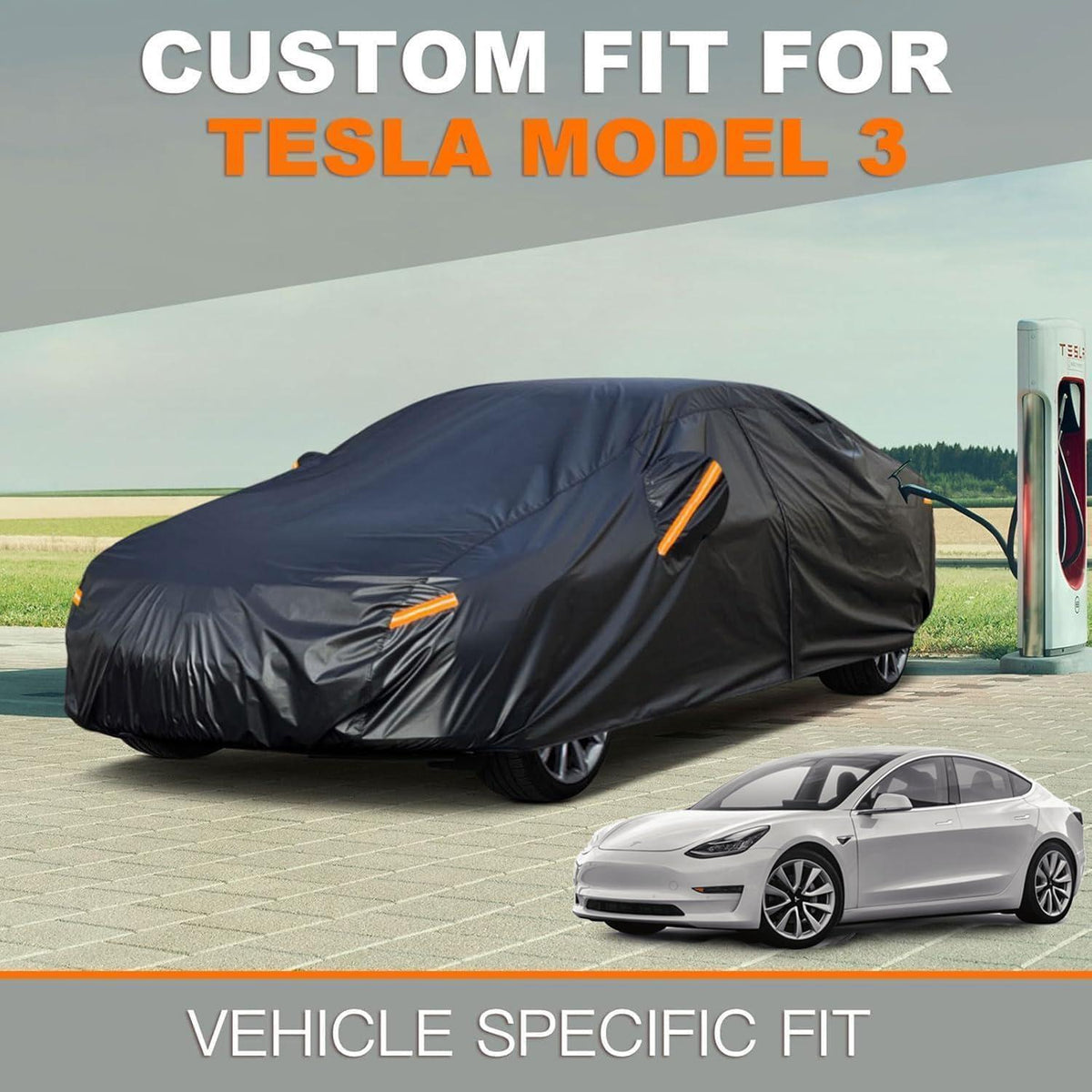 Tesla Model 3 Autoabdeckung Wasserdicht & Atmungsaktiv (2017-2025)