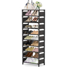 esonstyle 10 Ebenen Schuhregal Schwarz 33x33x173 cm