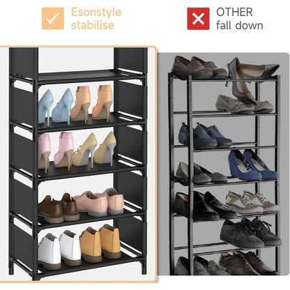 esonstyle 10 Ebenen Schuhregal Schwarz 33x33x173 cm