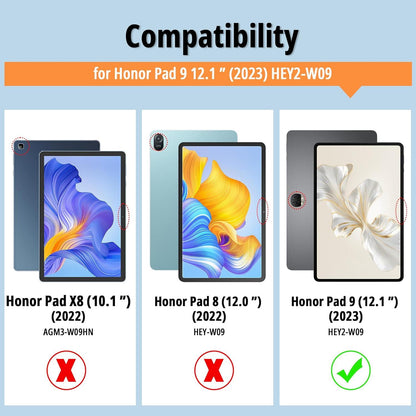 Honor Pad 9 Hülle 12.1 Zoll Schwarz PU Leder Case Ständer