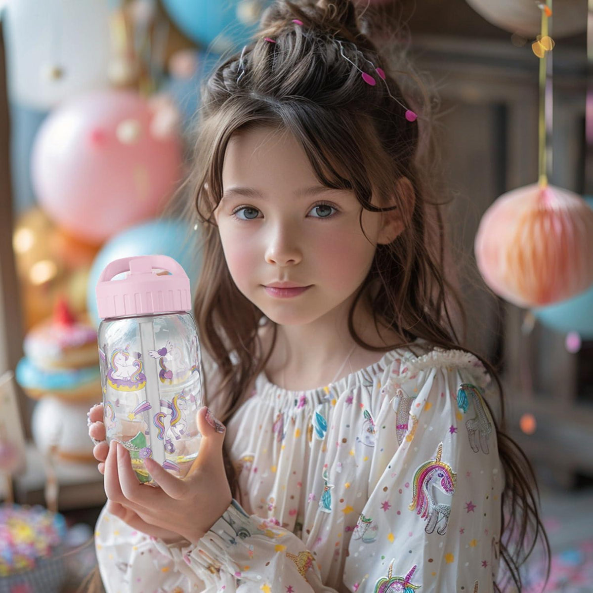 Kinder Trinkflasche Auslaufsicher 0,5L mit Strohhalm BPA frei