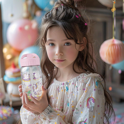 Kinder Trinkflasche Auslaufsicher 0,5L mit Strohhalm BPA frei