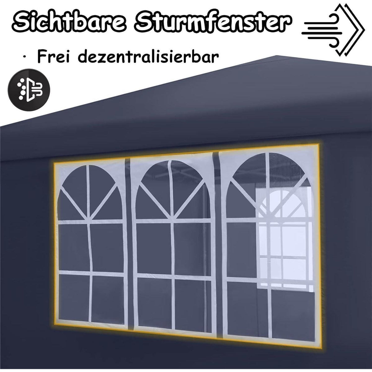 3x3m Faltpavillon mit Seitenteilen – Anthrazit