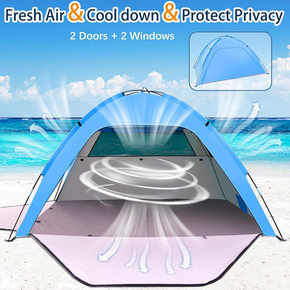 Strandmuschel Pop Up Strandzelt 1-3 Personen UV Schutz 80+