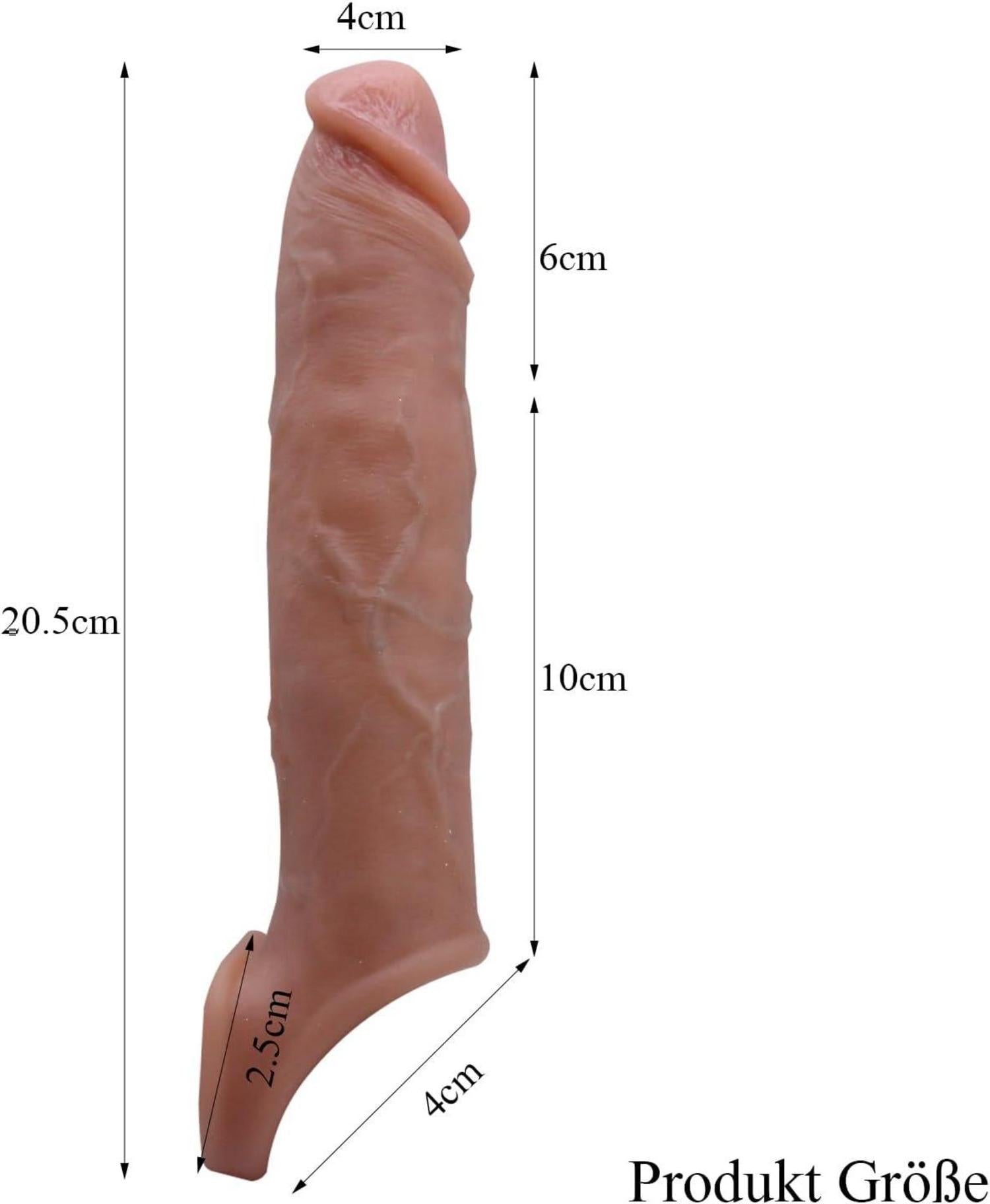 Penishülle Silikon 21 cm Penisverlängerung Hodenring BDSMAGE