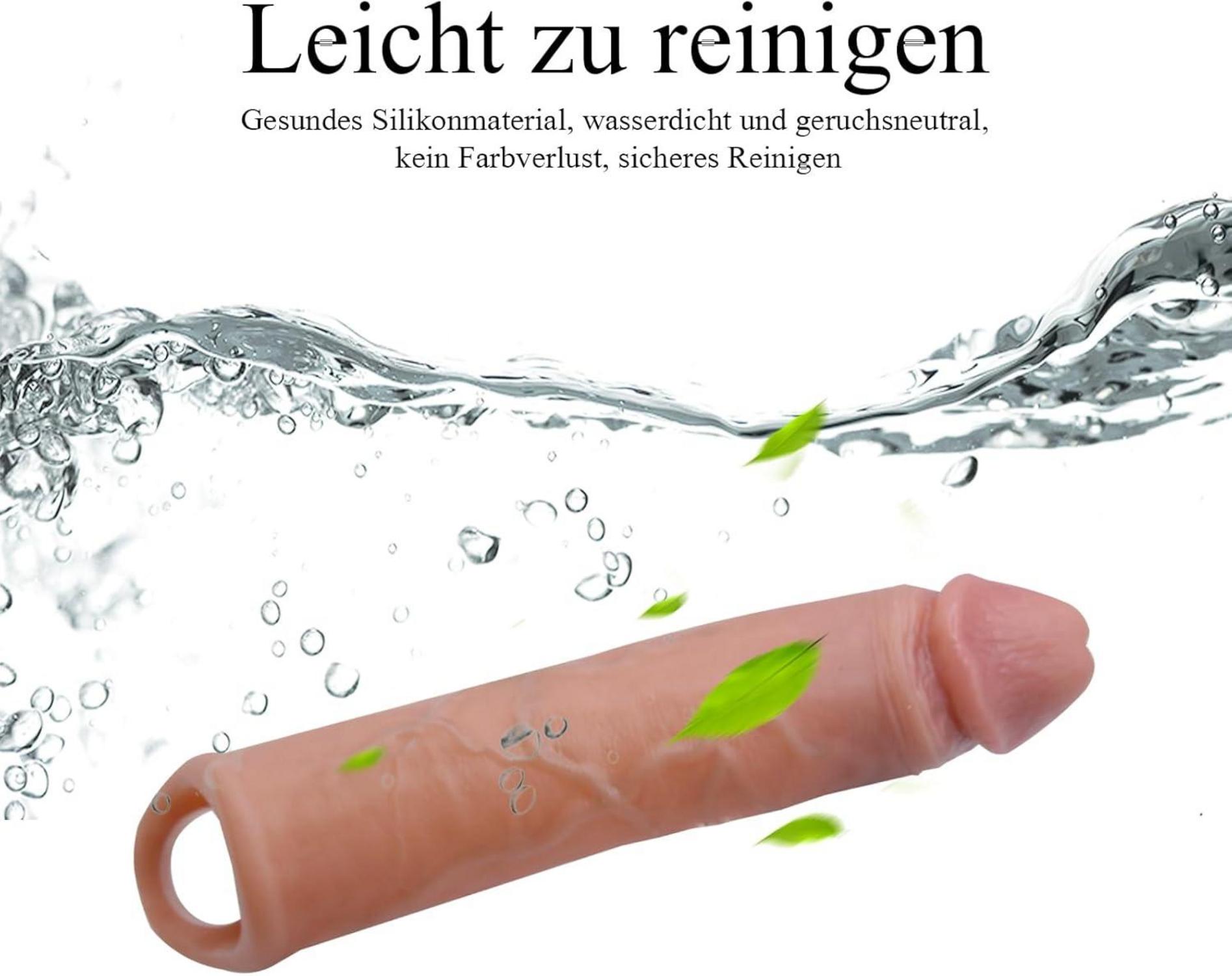 Penishülle 21 cm Silikon Sexspielzeug Männer Penis Sleeve Hülle erotisches Fleischfarbe