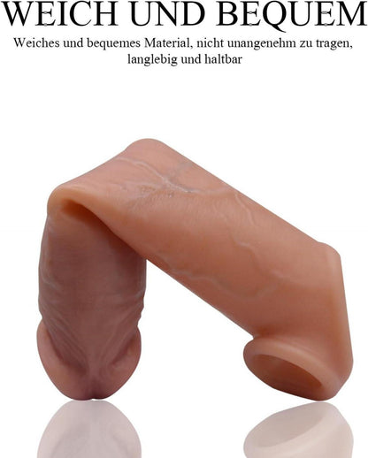 BDSMAGE Penishülle 21 cm Silikon Hodenring Penisvergrößerung Sexspielzeug