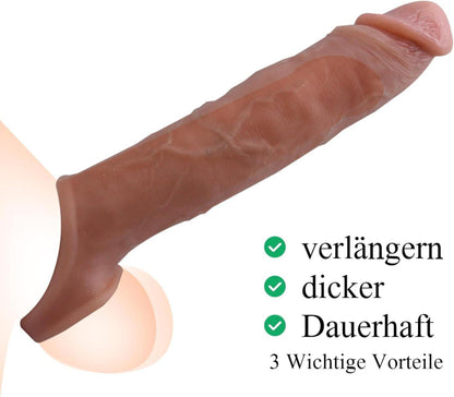 BDSMAGE Penishülle 21 cm Silikon Hodenring Penisvergrößerung Sexspielzeug