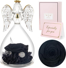 Ewige Rose Engel Figur Glaskuppel Muttertag Geburtstagsgeschenk