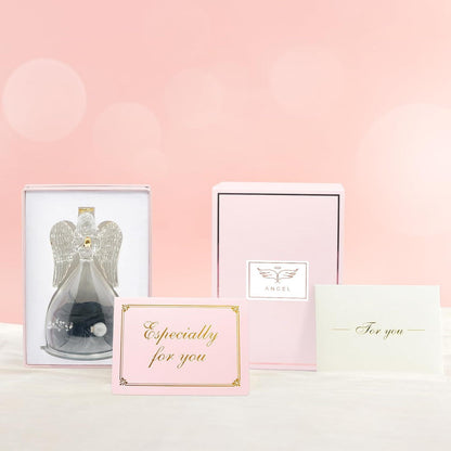 Ewige Rose Engel Figur in Glaskuppel - Geschenk für Mama, Muttertag, Frauen