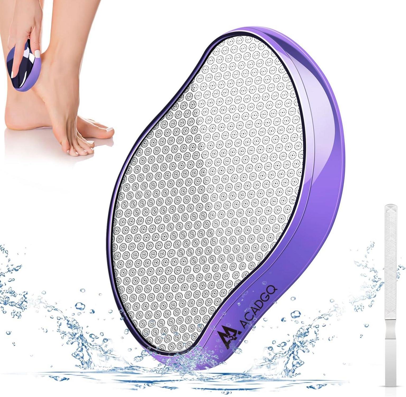 Nano Glas Hornhautentferner 2 in 1 Nass Trocken Hornhauthobel Violett