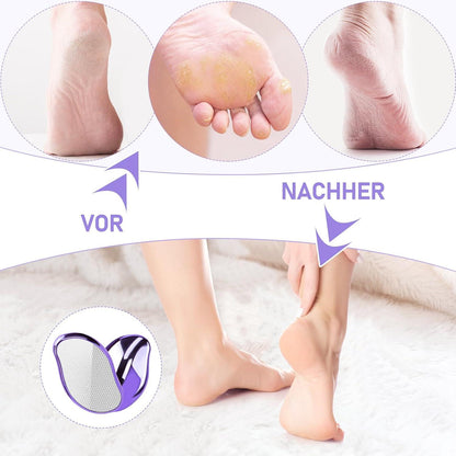 Nano Glas Hornhautentferner 2 in 1 Nass Trocken Hornhauthobel Violett