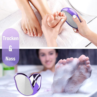 Nano Glas Hornhautentferner Nass Trocken Hornhauthobel Violett