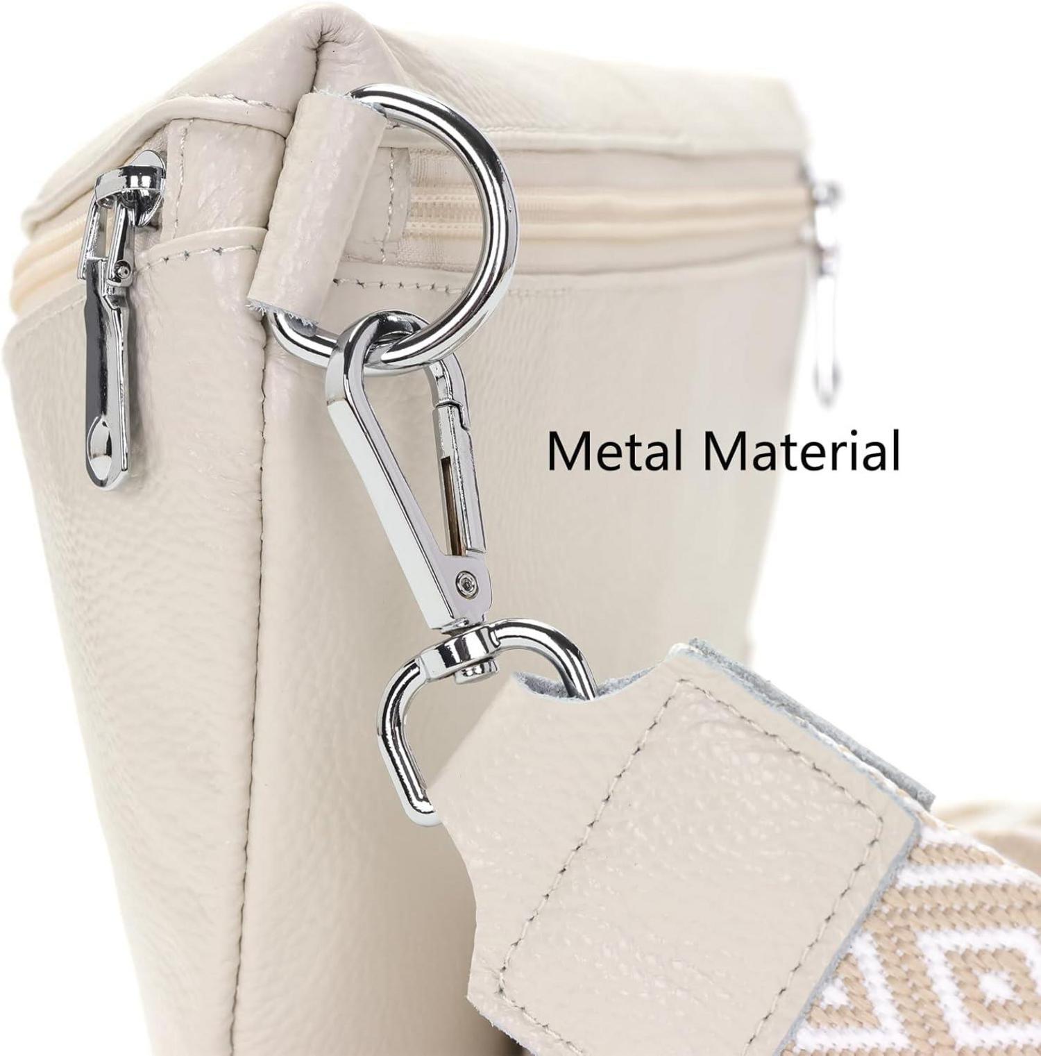 Crossbody Bag Damen Leder Bauchtasche Umhängetasche Handytasche Beige