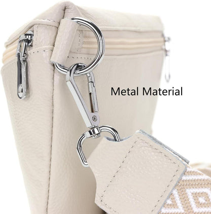 Crossbody Bag Damen Leder Bauchtasche Umhängetasche Handytasche Beige
