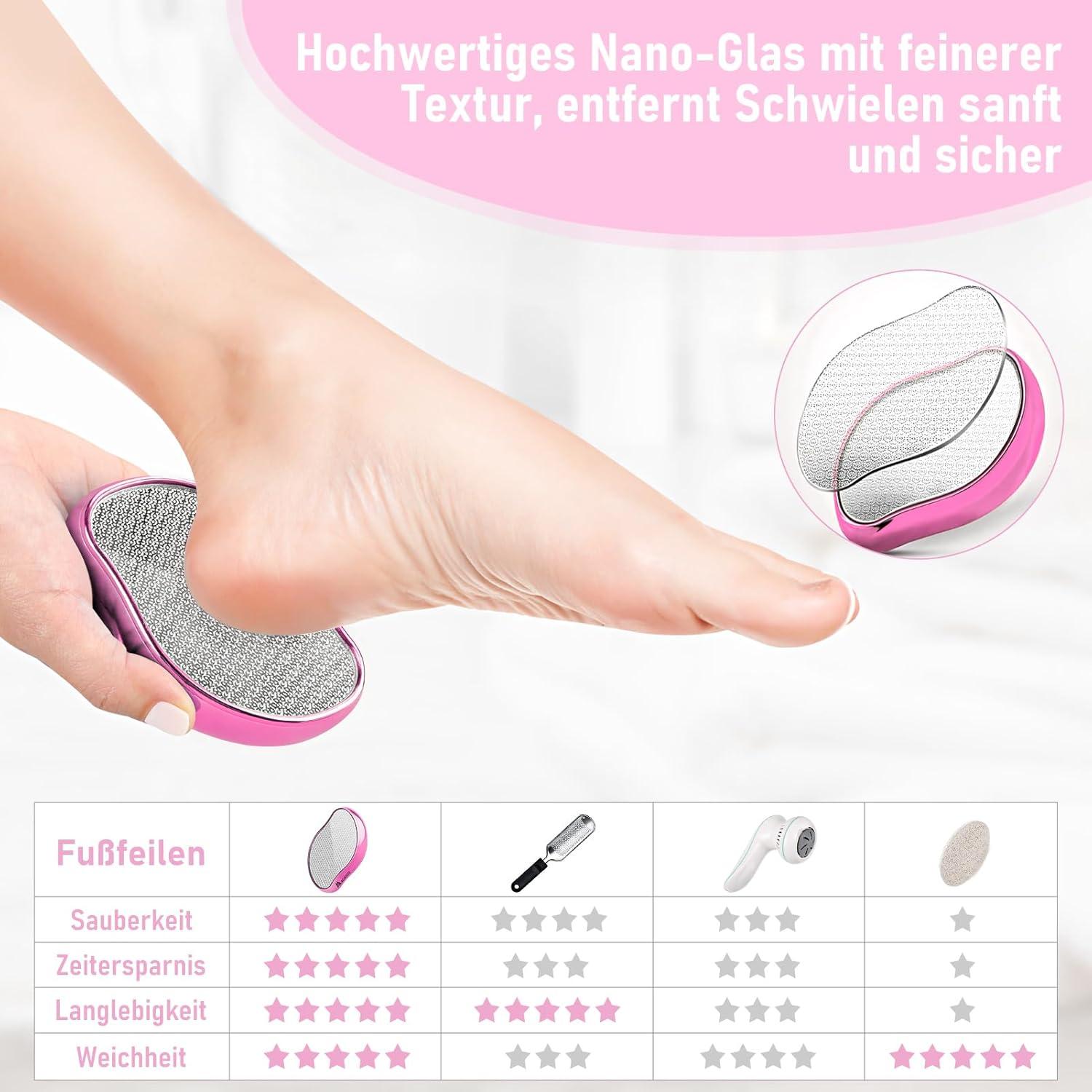 Nano Glas Hornhautfeile Nass Trocken Hornhauthobel Fußpflege