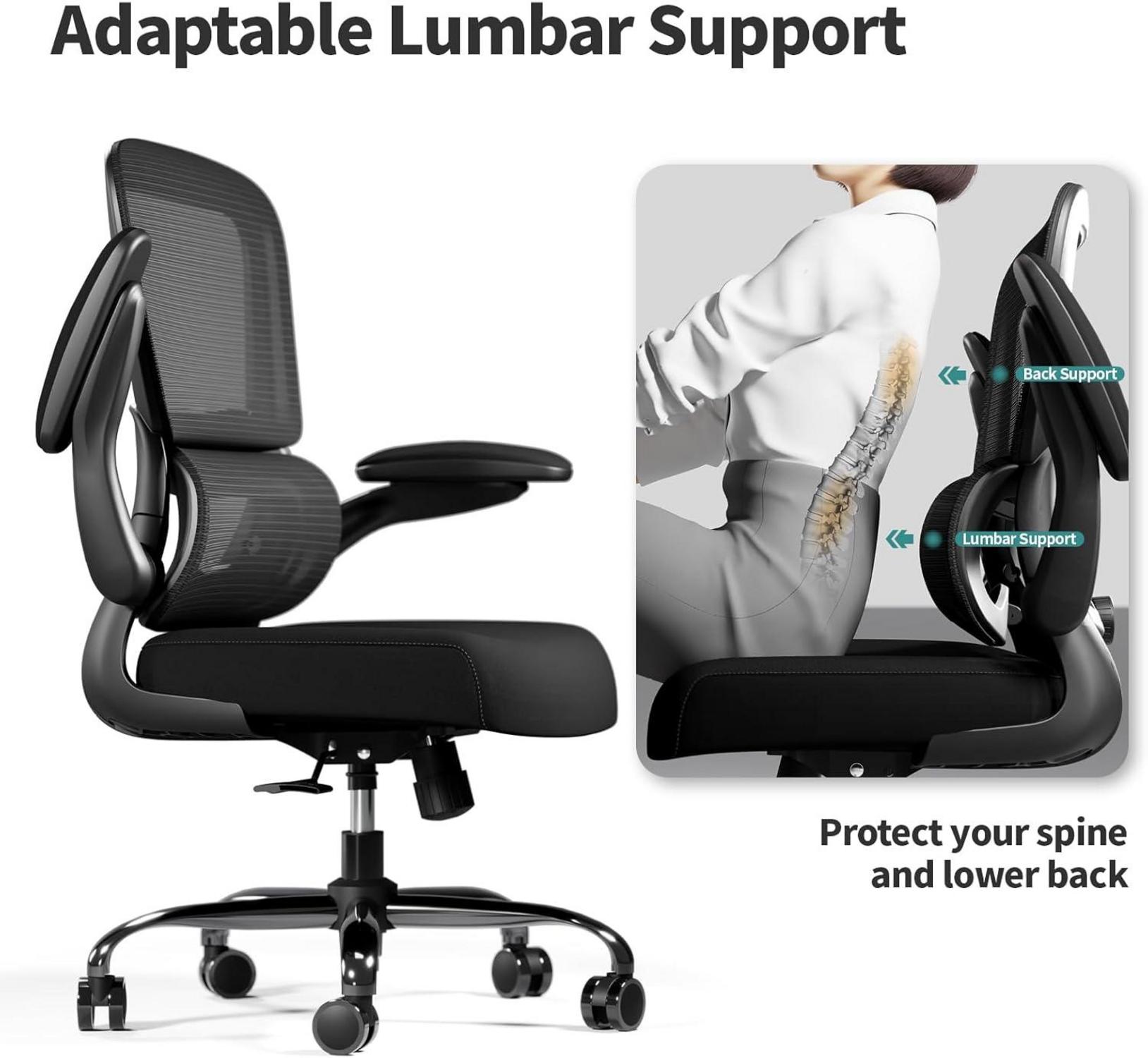 Bürostuhl Mesh Schwarz Rollen Ergonomisch Höhenverstellbar Drehstuhl