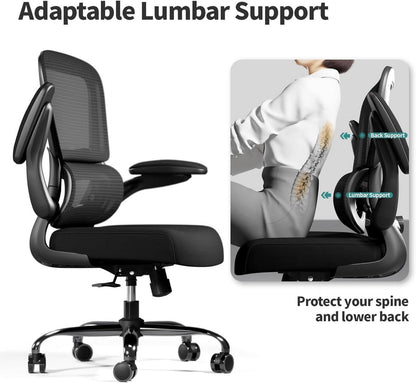 Bürostuhl Mesh Schwarz Rollen Ergonomisch Höhenverstellbar Drehstuhl