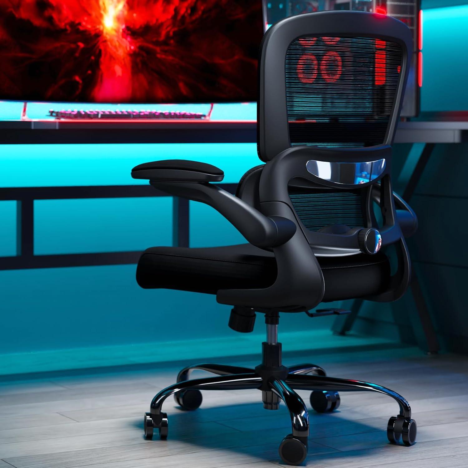 Bürostuhl Mesh Ergonomischer Schreibtischstuhl Bürosessel Schwarz