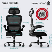 Ergonomischer Bürostuhl mit Lendenwirbelstütze Schwarz Mesh