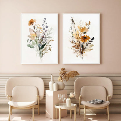 3er Poster Set Blumen Bilder Wandbilder Leinwandbilder ohne Rahmen