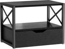 2-Tier Desktop-Drucker Stand mit Schublade, Schwarz