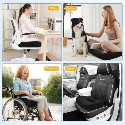 Schwarzes Hämorrhoiden Sitzkissen Memory Foam Donut Kissen für Büro Auto Stühle