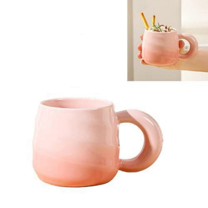 400ml Keramiktasse mit Farbverlauf – Rosa Cappuccino Tasse