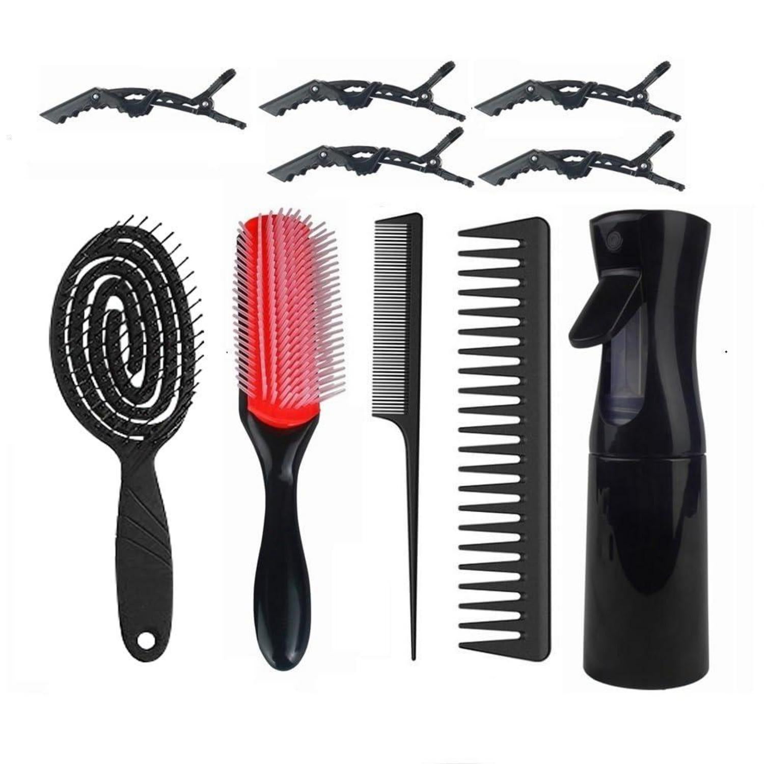 Locken Haar Bürste Set mit Defining Bürste Sprühflasche 9-Reihig Damen