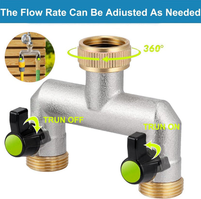 GEDEGOOK 2-Wege Wasserhahn Wasserverteiler mit Adapter 3/4 Zoll
