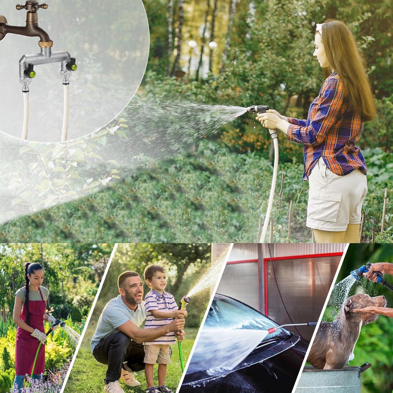 GEDEGOOK 2-Wege Wasserhahn Wasserverteiler mit Adapter 3/4 Zoll
