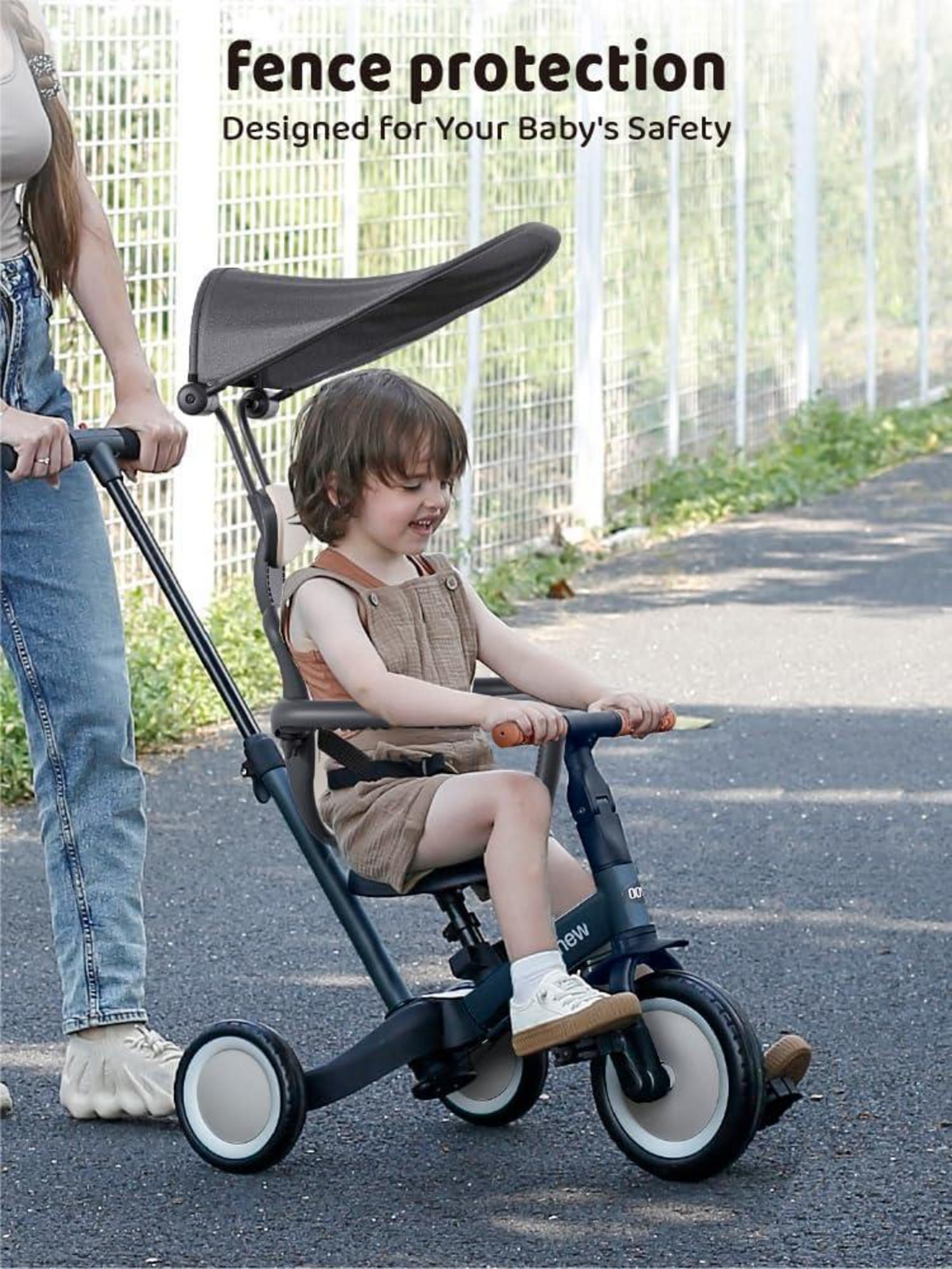 6 in 1 Laufrad Dreirad für Kleinkinder 1-3 Jahre | mit Schubstange und