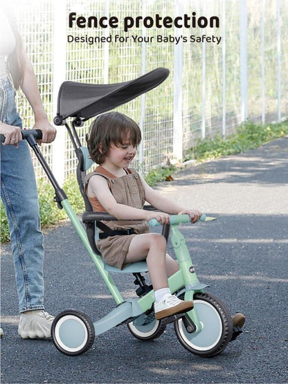 6-in-1 Laufrad Dreirad für Kleinkinder 1-3 Jahre Grün