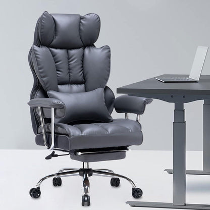 Ergonomischer Bürostuhl mit Fußstütze und Lendenwirbelstütze