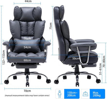 Bürostuhl PU Leder ergonomisch Drehstuhl Fußstütze