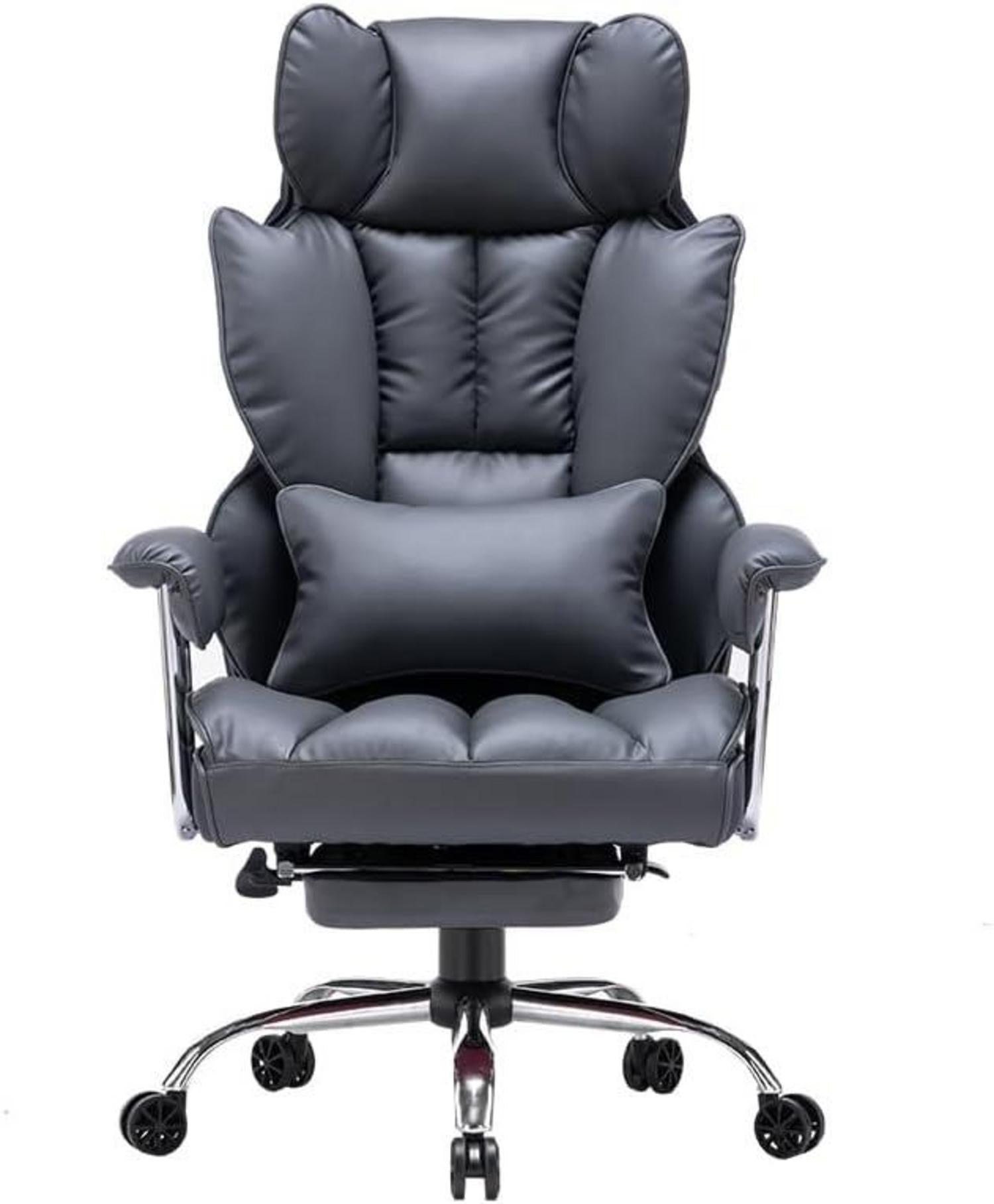 Ergonomischer Bürostuhl 200KG PU Leder mit Fußstütze