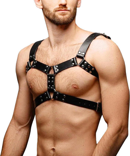 Brustgurt Leder Harness Punk Bondage Fetisch SM Cosplay