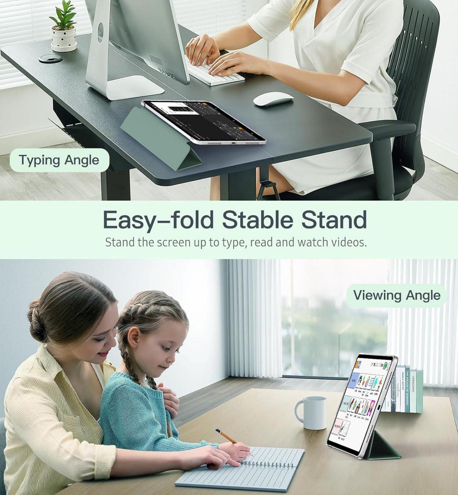 Für iPad Air 11 Zoll 2024/2022/2020, TPU Schutzhülle Nachtgrün