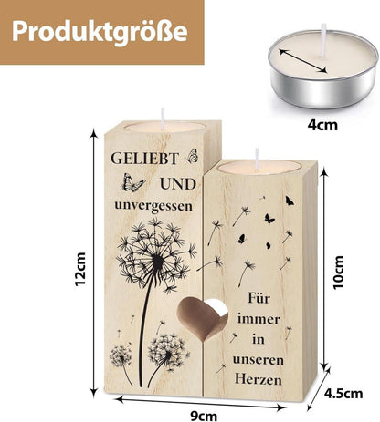 Trauergeschenk Kerzenständer Trauerkerze Grabkerzen Geliebt