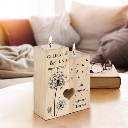 Trauergeschenk Kerzenständer Grabkerze Geliebt Unvergessen Trost Deko Ewige Liebe