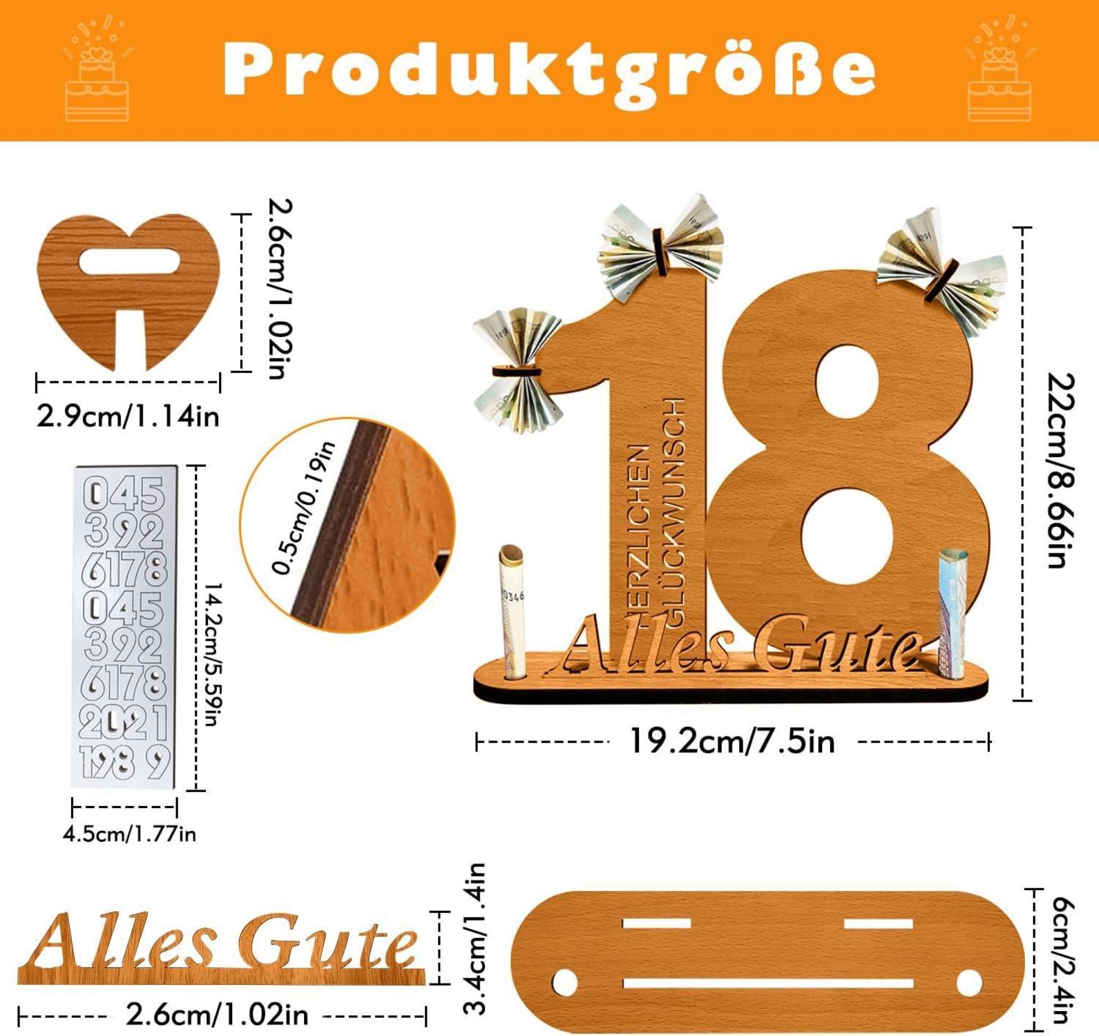 Gästebuch Holz 18 Geburtstag Geldgeschenke Deko Frauen