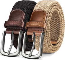 Golfgürtel Herren 2er Set Elastischer Flechtgürtel Stretch 35mm
