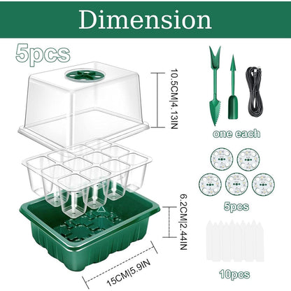 Growbox Komplettset mit Pflanzenlampe 5x Zimmergewächshaus