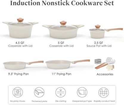 Induktions Kochgeschirr Set Granit Antihaftbeschichtung mit