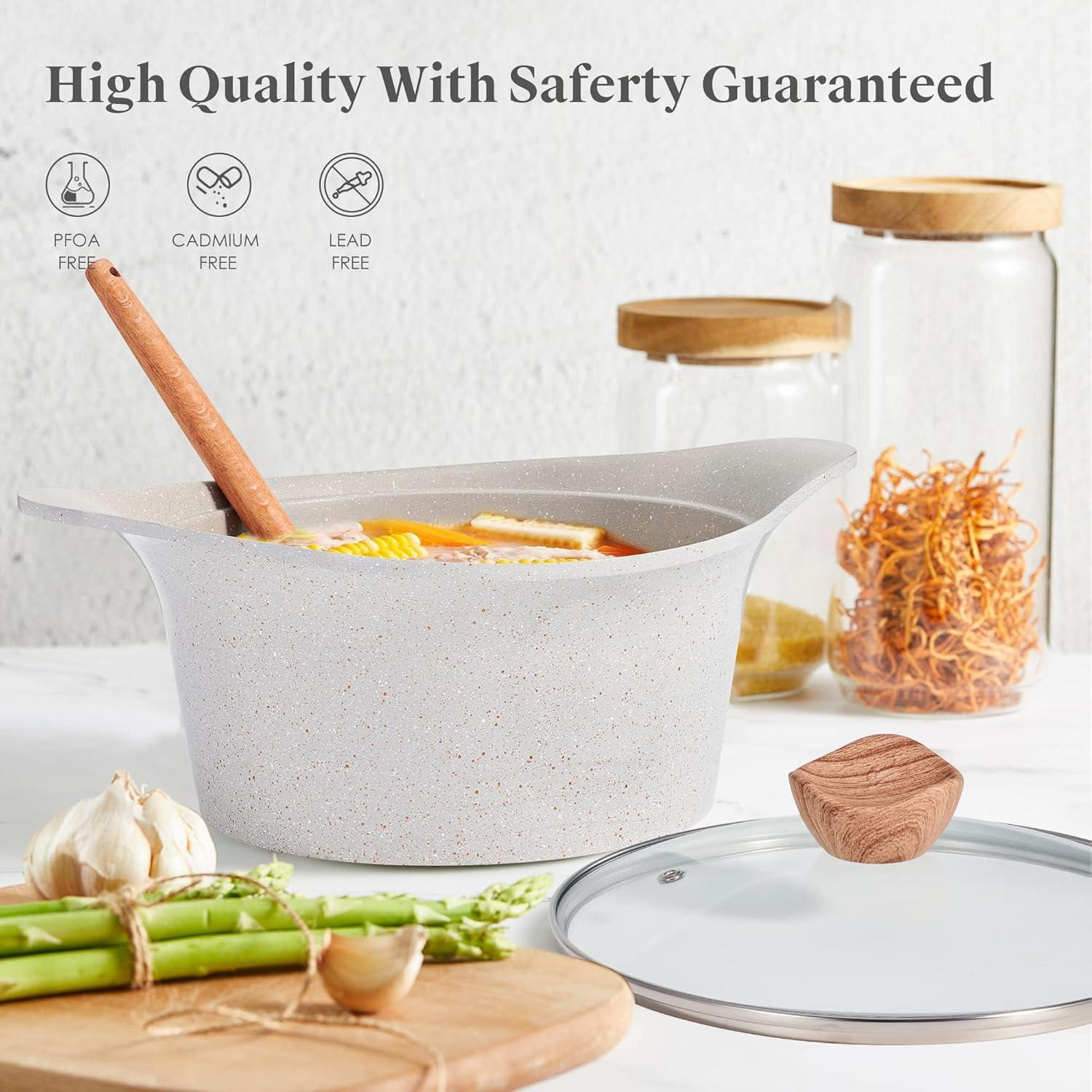 Induktions Kochgeschirr-Set mit Antihaftbeschichtung & Deckeln