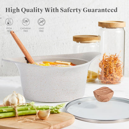 Induktions Kochgeschirr-Set mit Antihaftbeschichtung & Deckeln