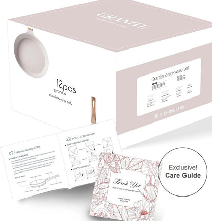 Antihaft Induktion Kochgeschirr-Set Granitbeschichtung Deckeln PFOA-frei