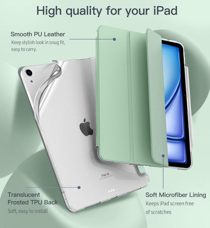 iPad Air 11 Zoll Hülle 2024/2022/2020, TPU Matt Rückseite, Grün