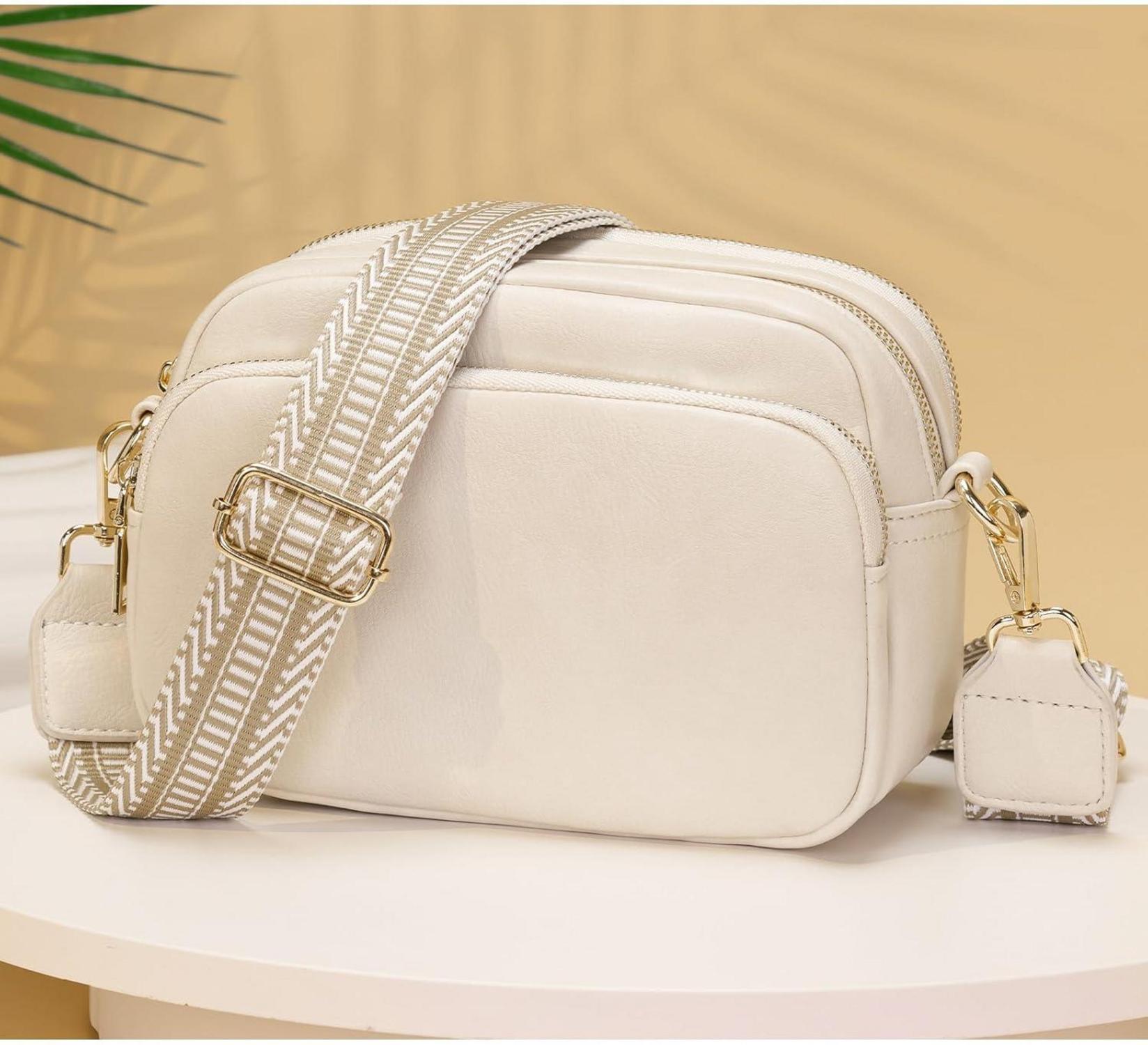 Damen Crossbody Handtasche Umhängetasche mit Breitem